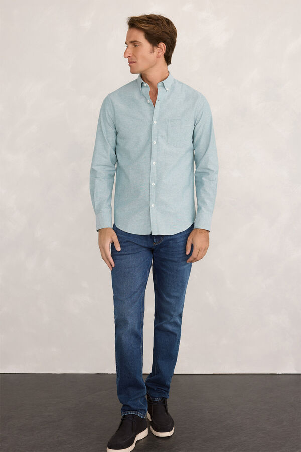 Milano Camisa Sport Oxford Azul turquesa