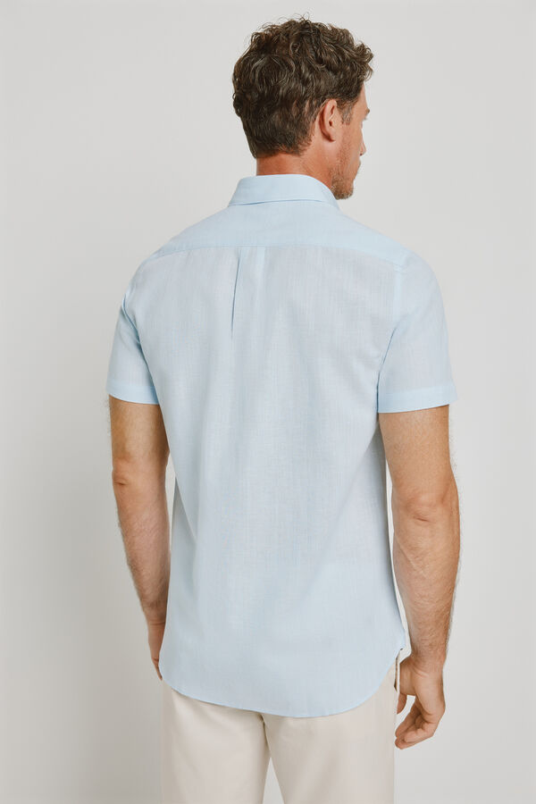 Pedro del Hierro Camisa lisa de manga curta Azul indigo