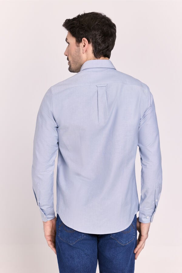 Milano Camisa lisa manga comprida Azul claro