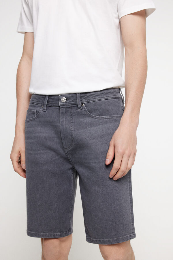 Milano Bermuda denim slim Cinza medio