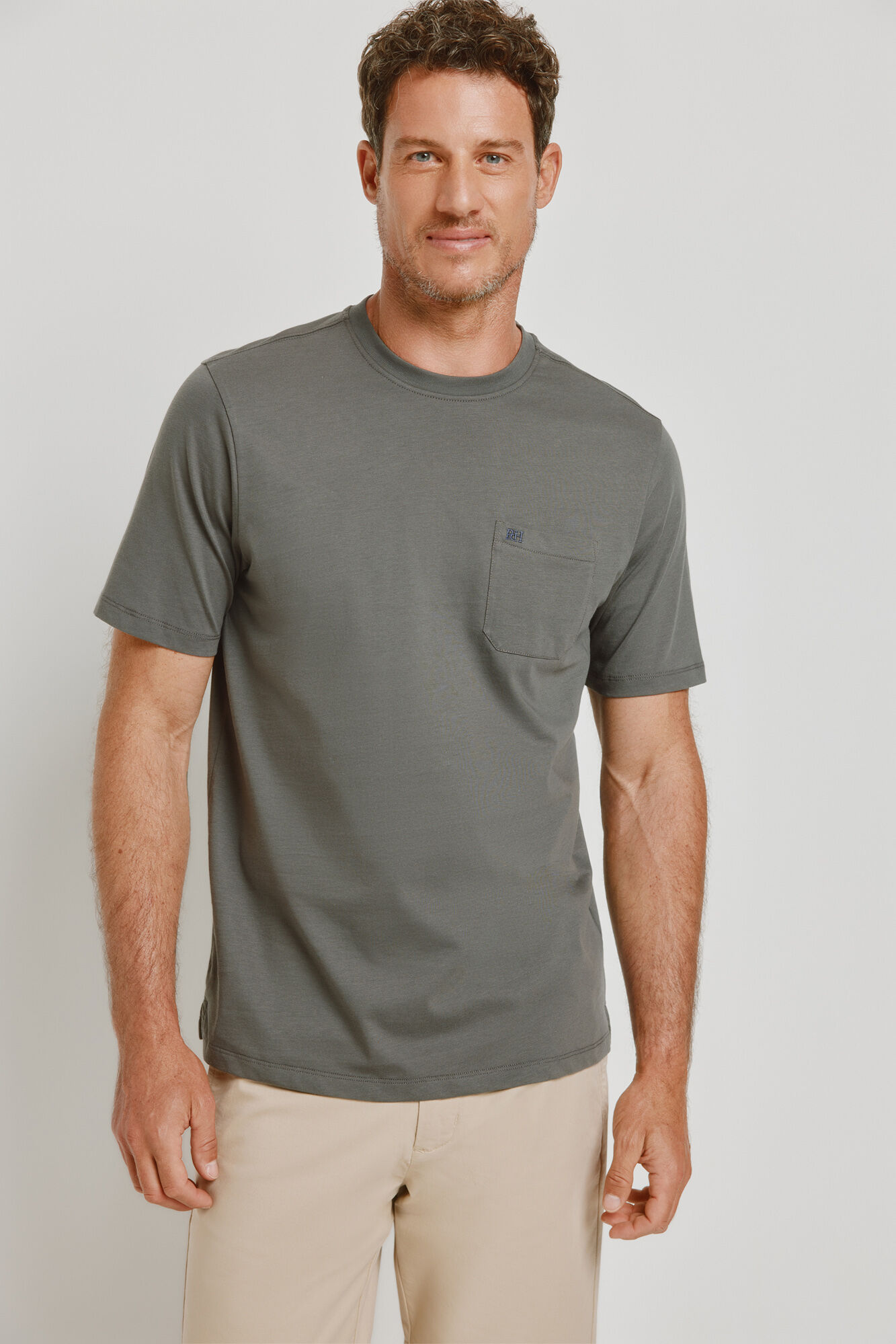 Pedro del Hierro T-shirt b&aacute;sica com logo bordado