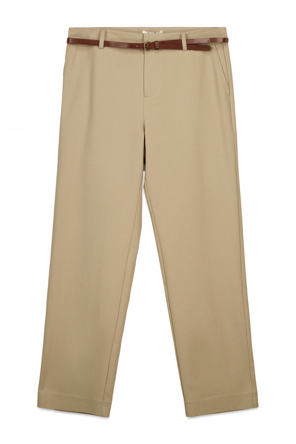 Milano Pantal&oacute;n chino con cintur&oacute;n Beige