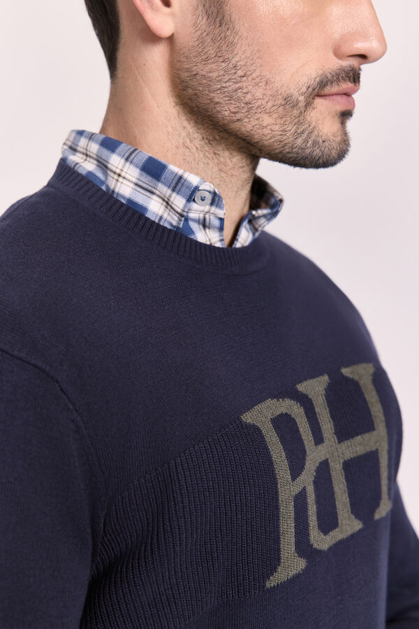 Pedro del Hierro Jersey de punto logo Navy