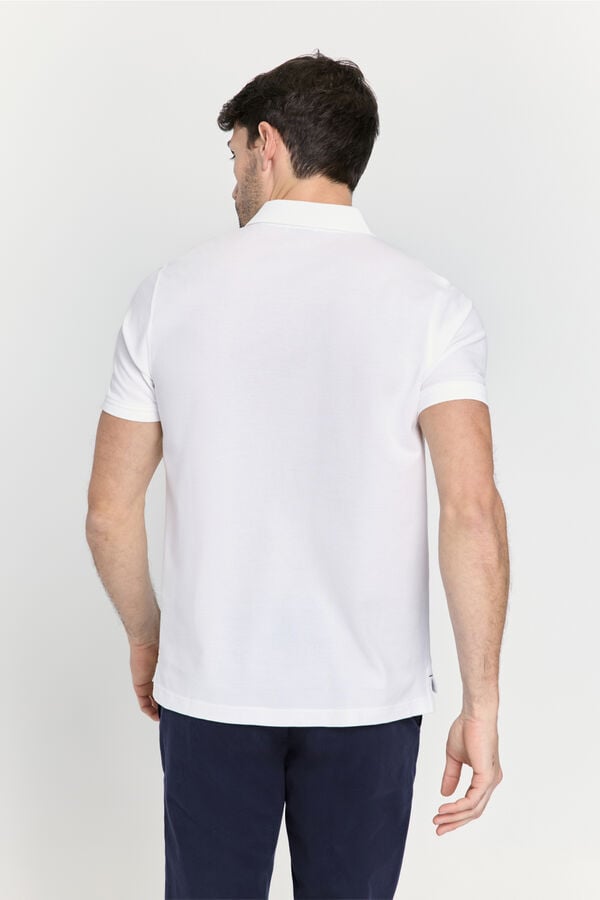 Pedro del Hierro Polo b&aacute;sico manga curta Branco