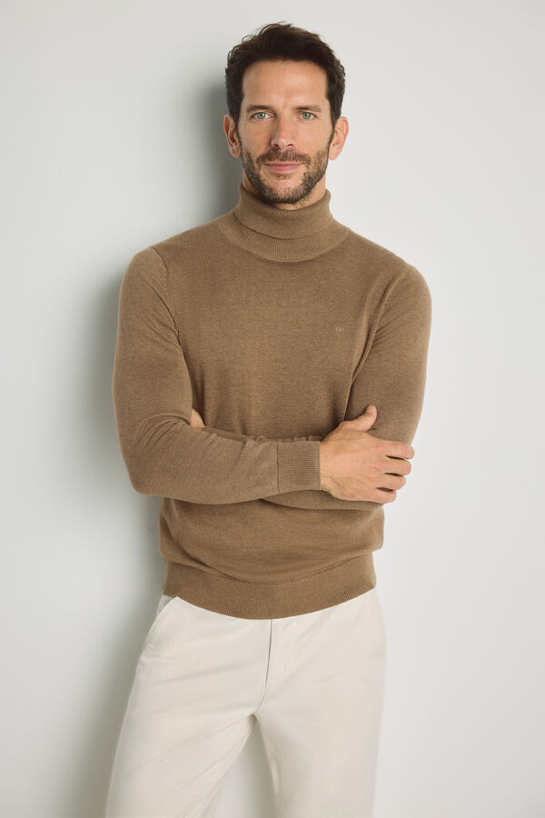 Milano Jersey cuello cisne Beige