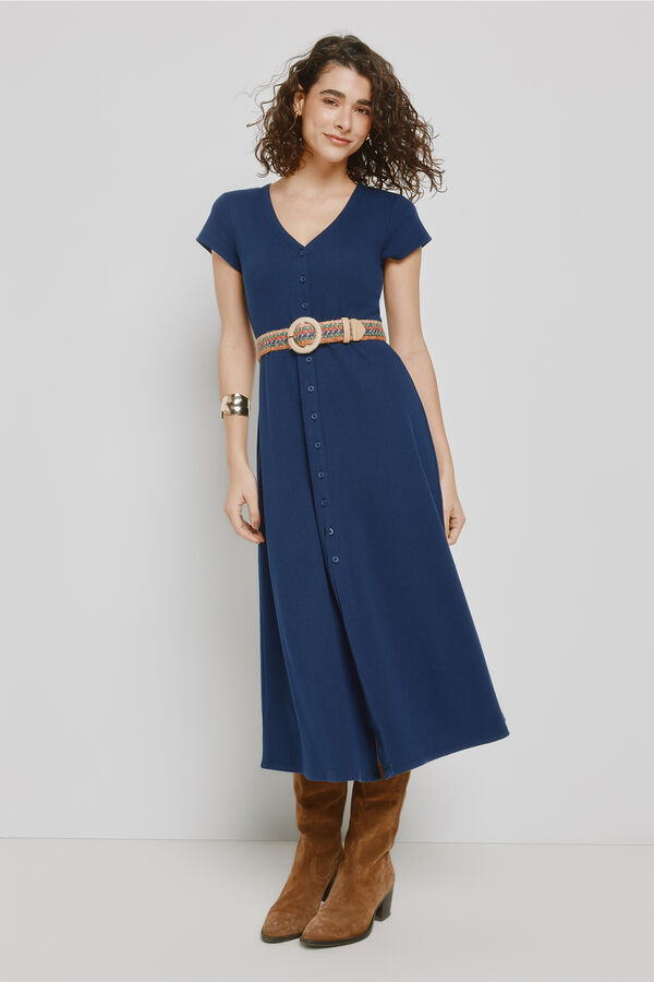 Milano Vestido escote pico Navy