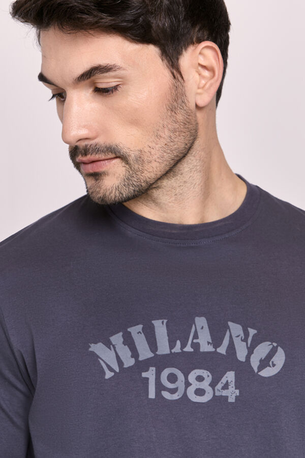Milano Pijama Lettering Gris Oscuro