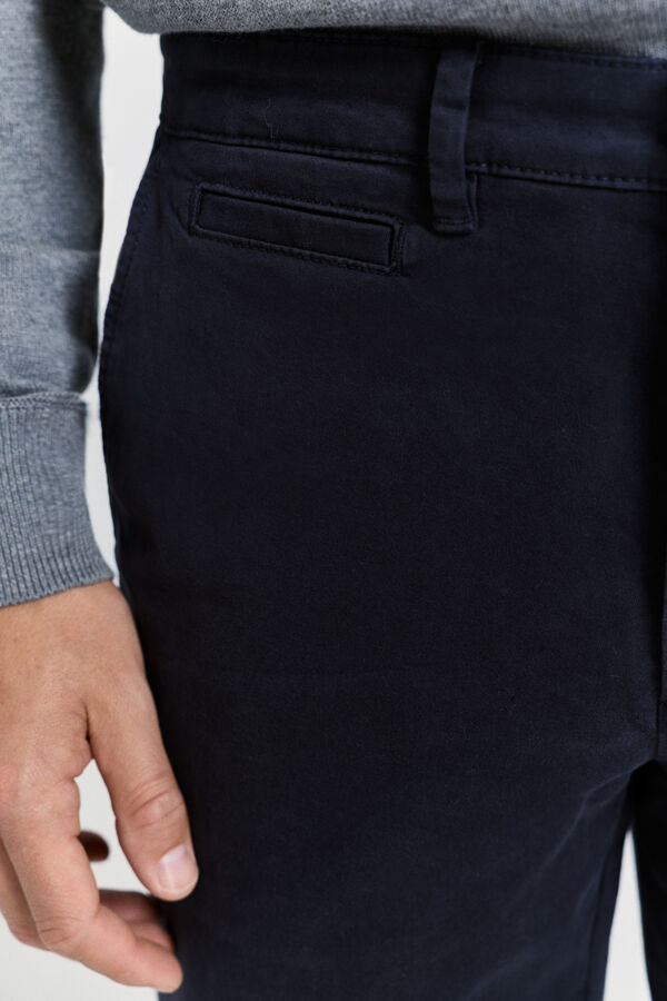 Pedro del Hierro Calças chino com ajuste confortável Marinho