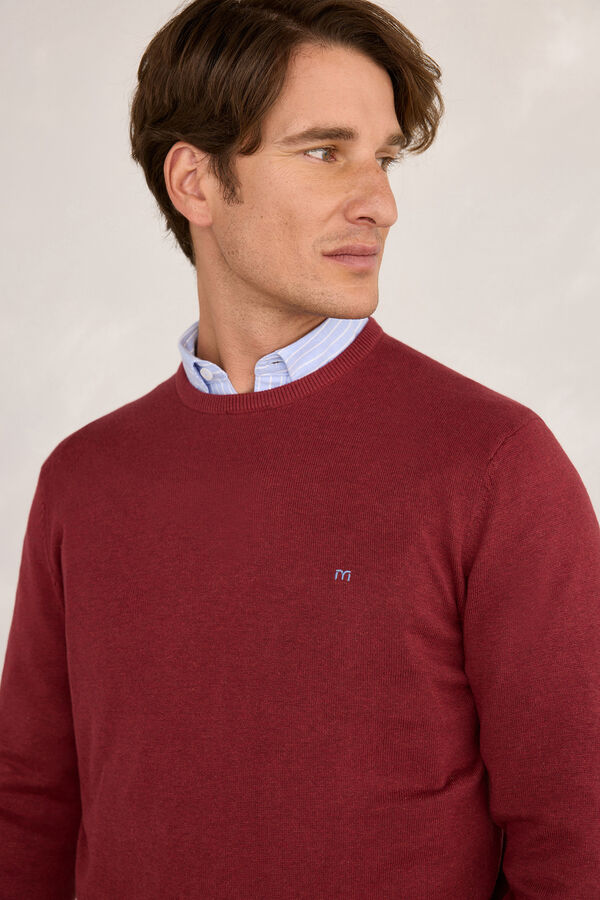 Milano Camisola básico redondo Bordeaux