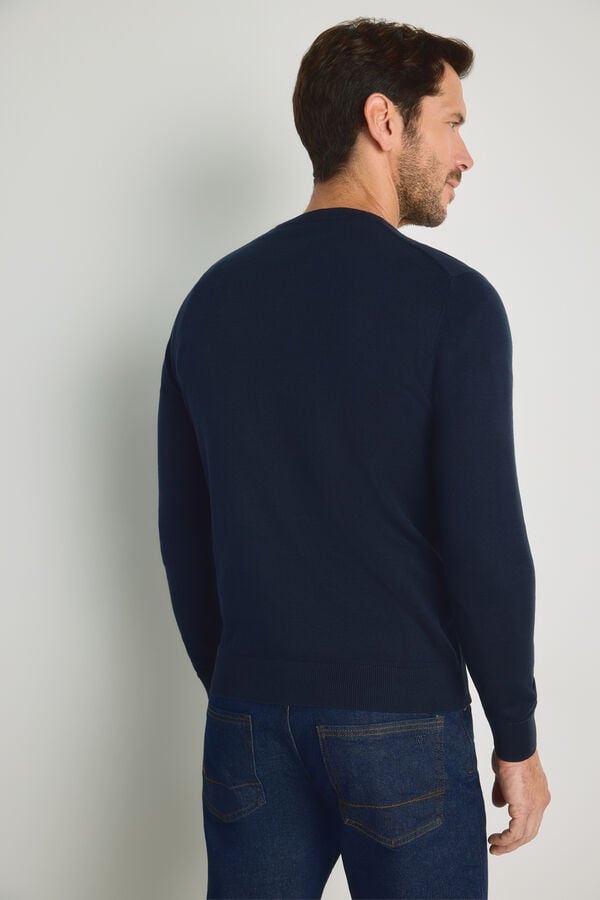Pedro del Hierro Jersey cuello pico Navy
