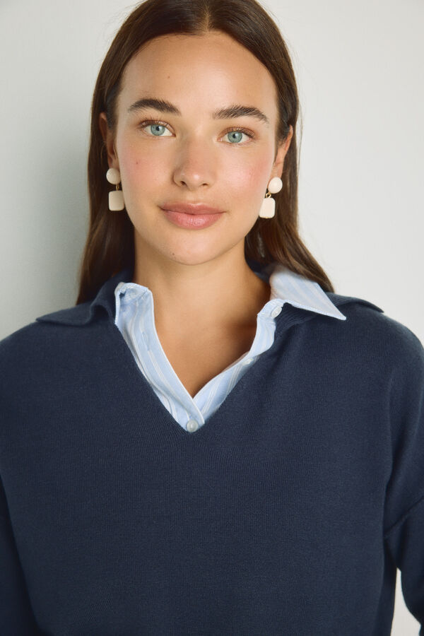 Milano Jersey cuello polo Navy