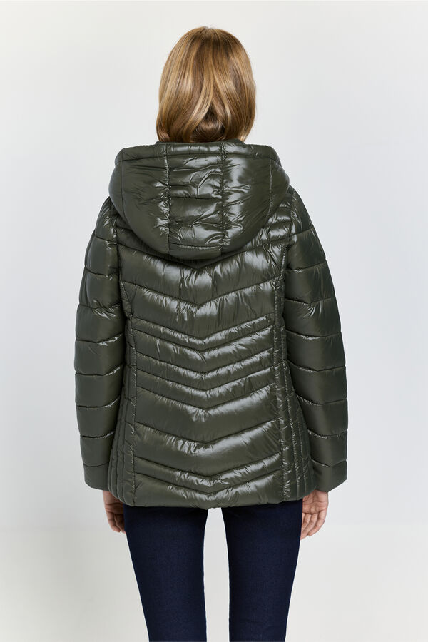 Milano Cazadora acolchada capucha Kaki Oscuro