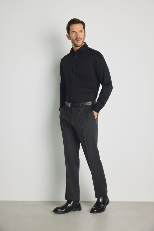 Milano Camisa de manga comprida Preto