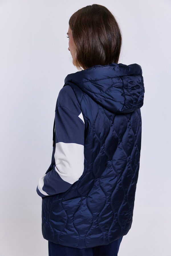 Milano Colete acolchoado com capuz Marinho