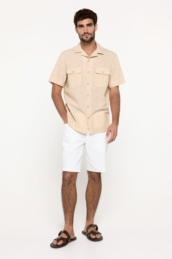 Milano Camisa com bolsos com aba Bege