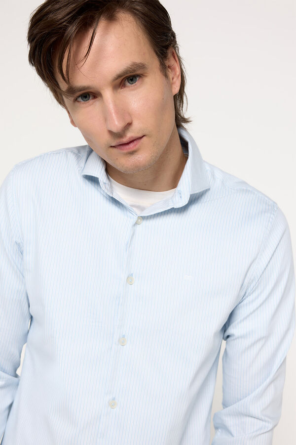 Milano Camisa Stretch Rayas Azul