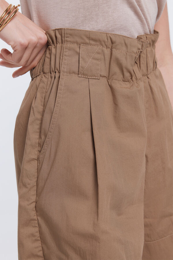 Milano Bermuda de cintura alta Bege