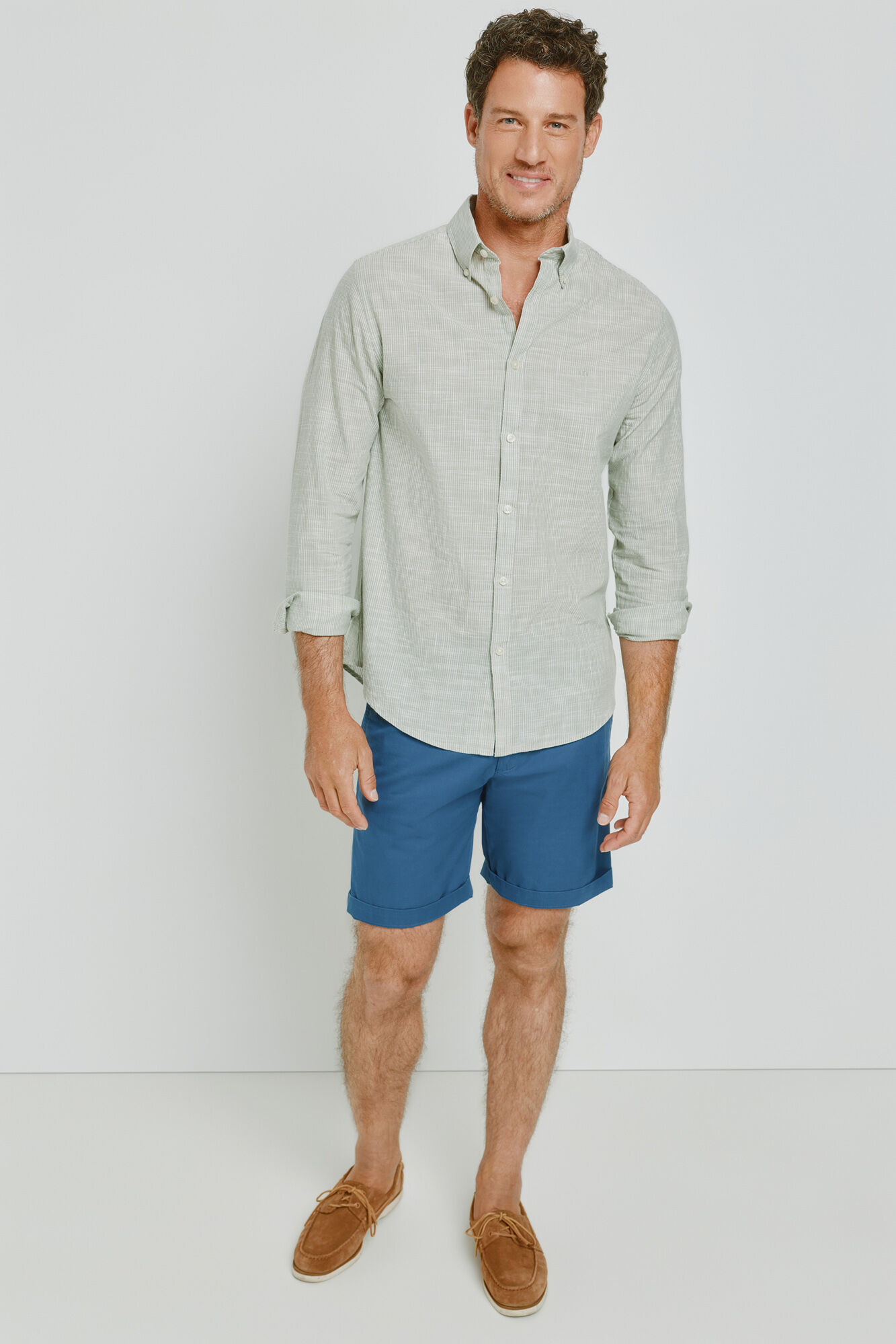 Milano Camisa de riscas de manga comprida