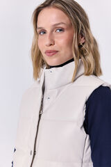 Milano Colete acolchoado de couro colete Marfim