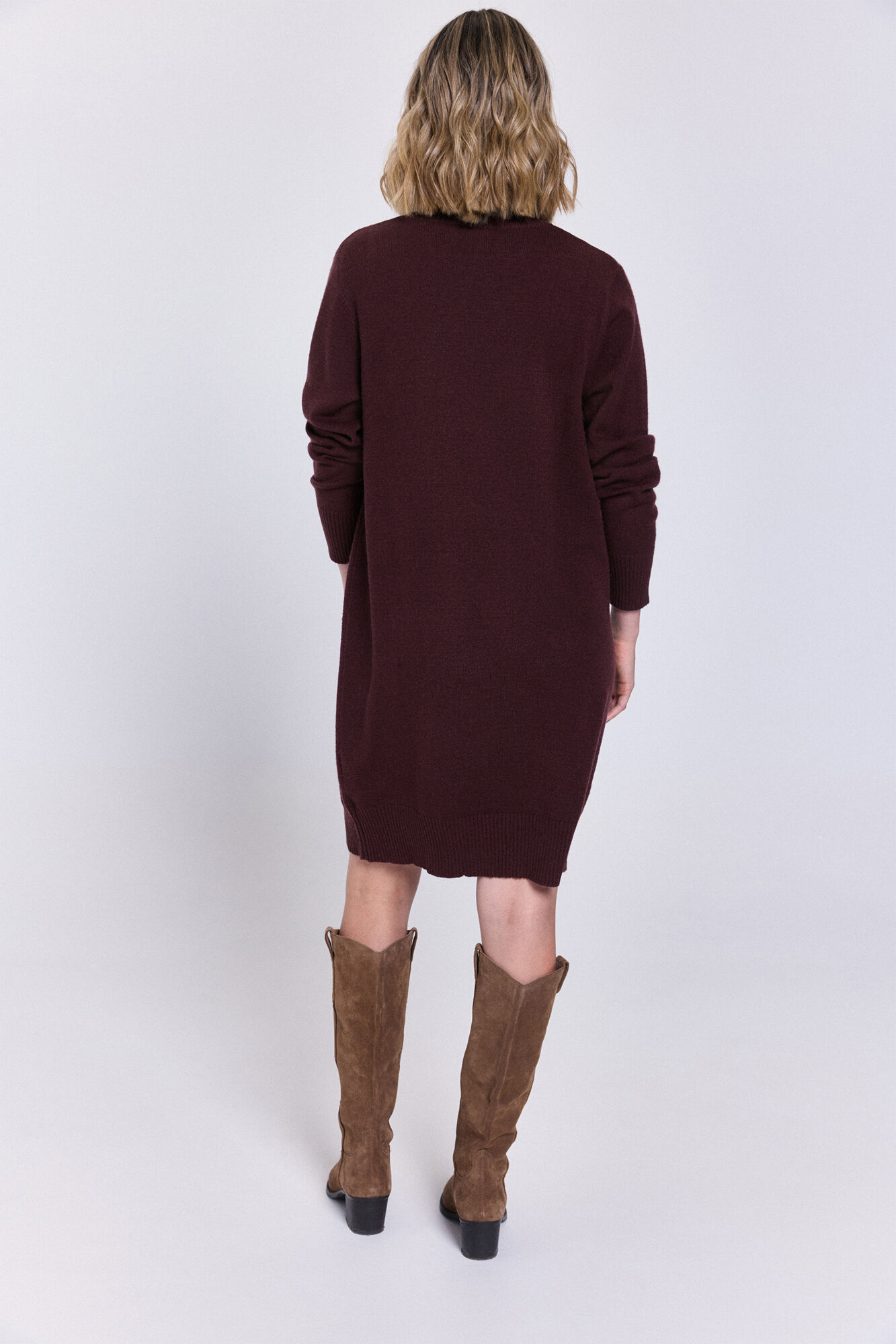 Milano Vestido corto punto cuello caja