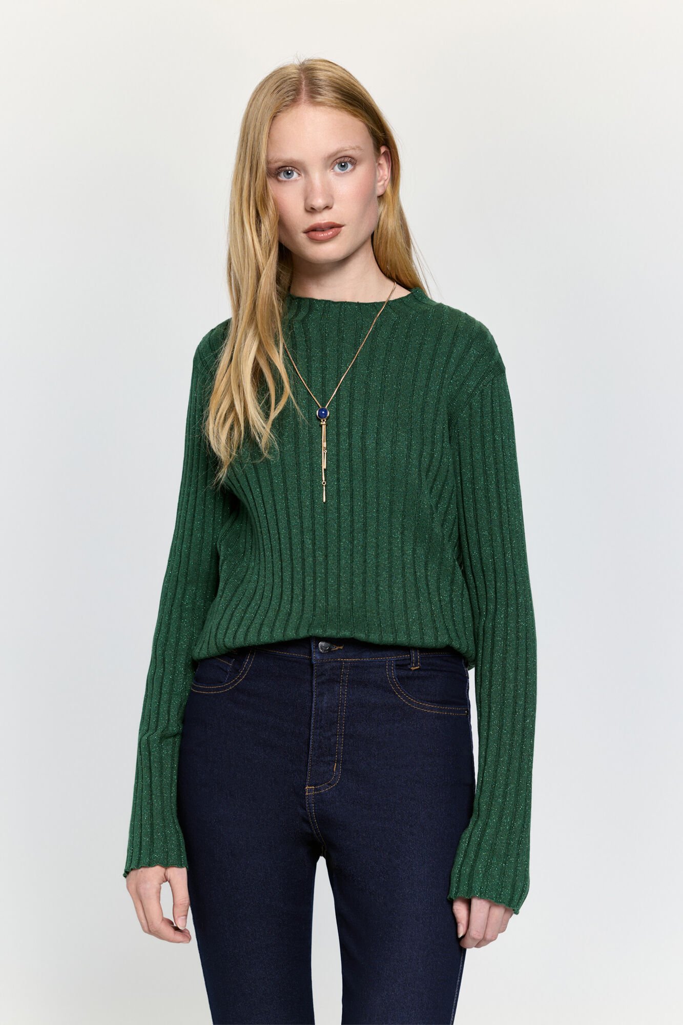 Milano Jersey de pico hilo metalizado