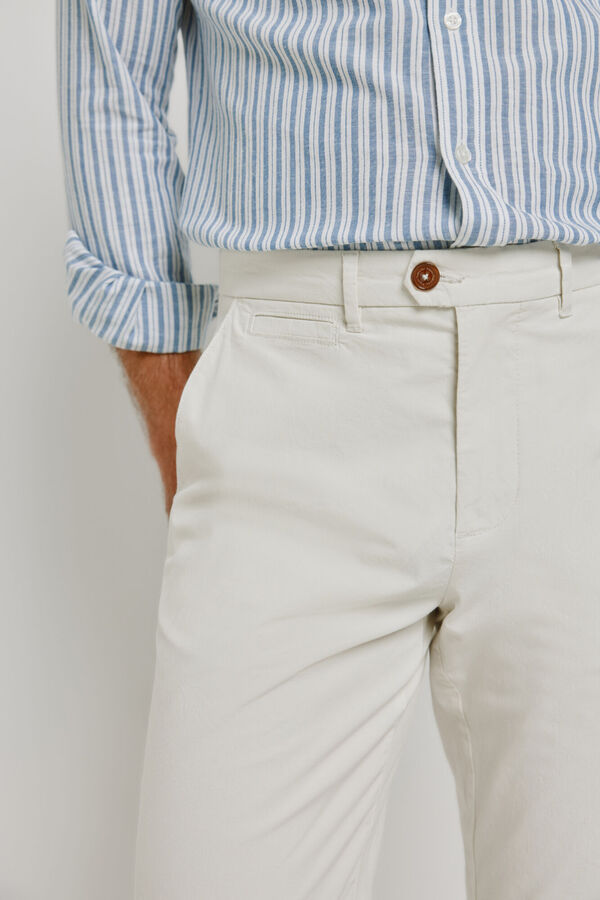 Pedro del Hierro Cal&ccedil;as chino regular fit Areia