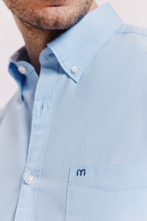 Milano Camisa lisa manga larga Azul Claro