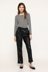 Milano T-shirt manga comprida riscas com lurex Preto