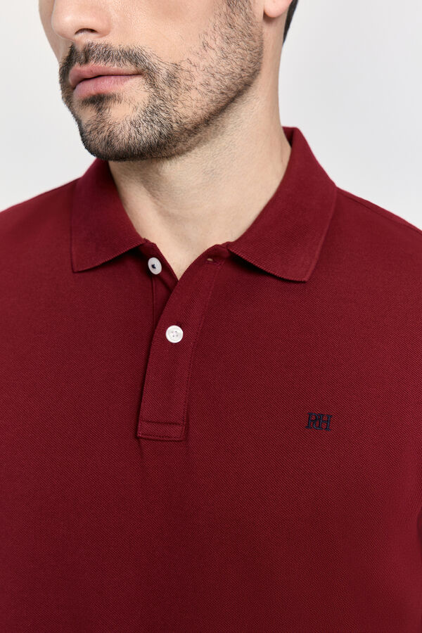 Pedro del Hierro Polo b&aacute;sico manga curta Bordeaux