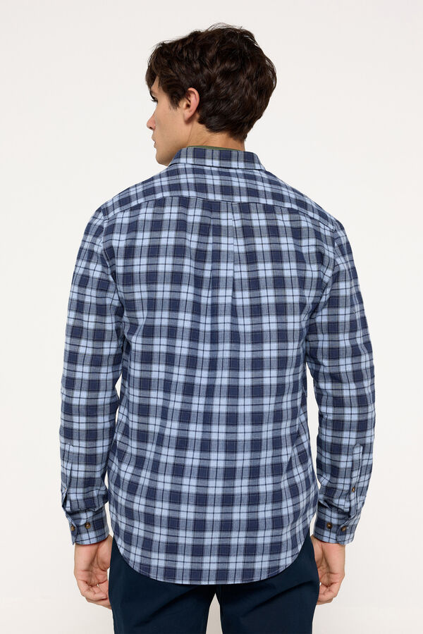 Milano Camisa Twill Cuadros Estampado azul