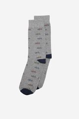 Milano Calcetines media ca&ntilde;a print bicicletas Gris