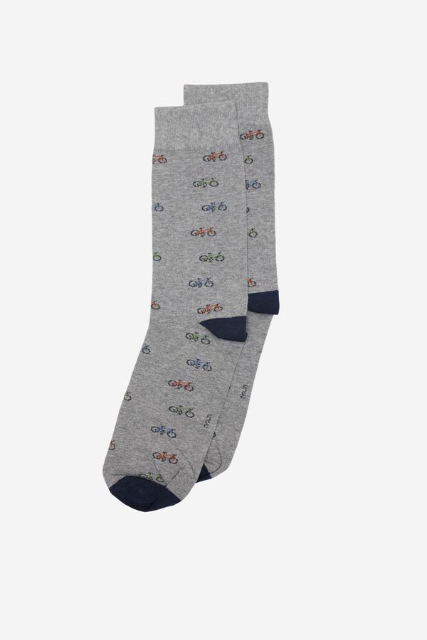 Milano Calcetines media ca&ntilde;a print bicicletas Gris