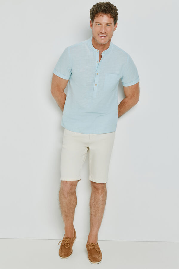 Milano Camisa gola mao manga curta Azul