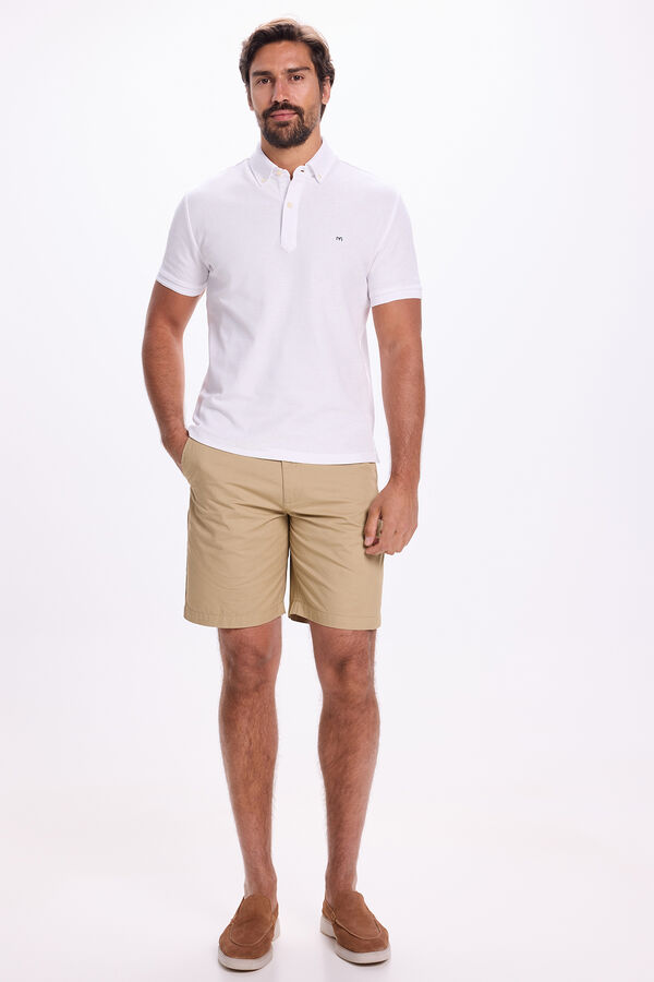 Milano Camisa polo Oxford com botões Branco