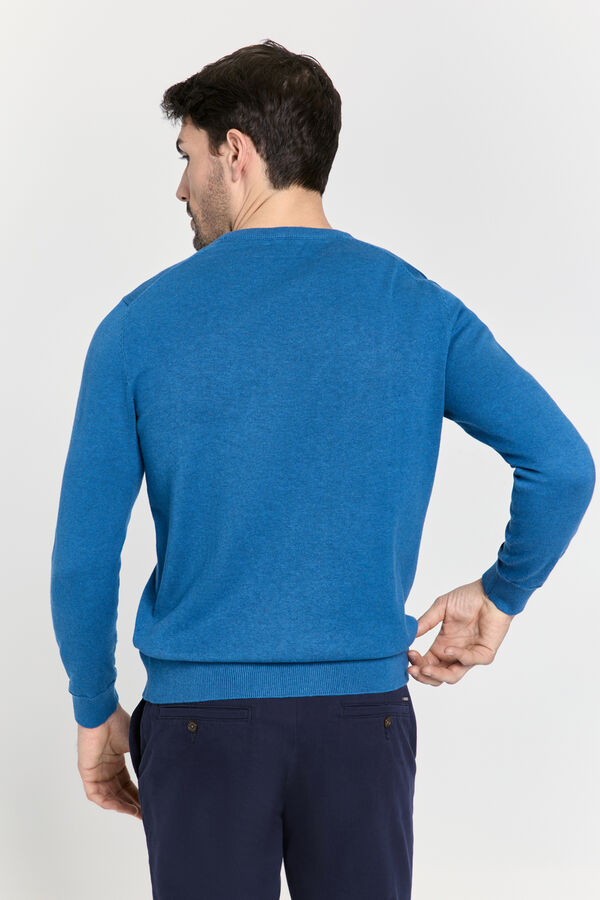 Pedro del Hierro Camisola básica gola caixa Azul