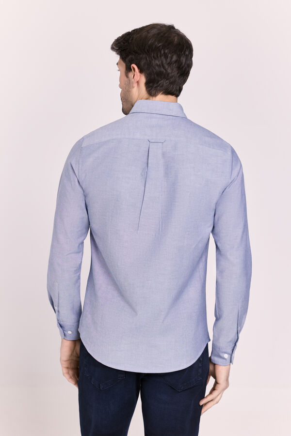 Milano Camisa lisa manga comprida Marinho