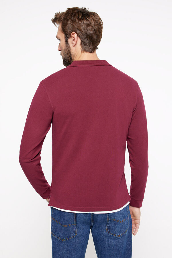 Milano Polo Manga Comprida Bordeaux