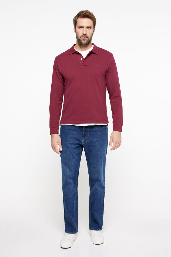 Milano Polo Manga Comprida Bordeaux