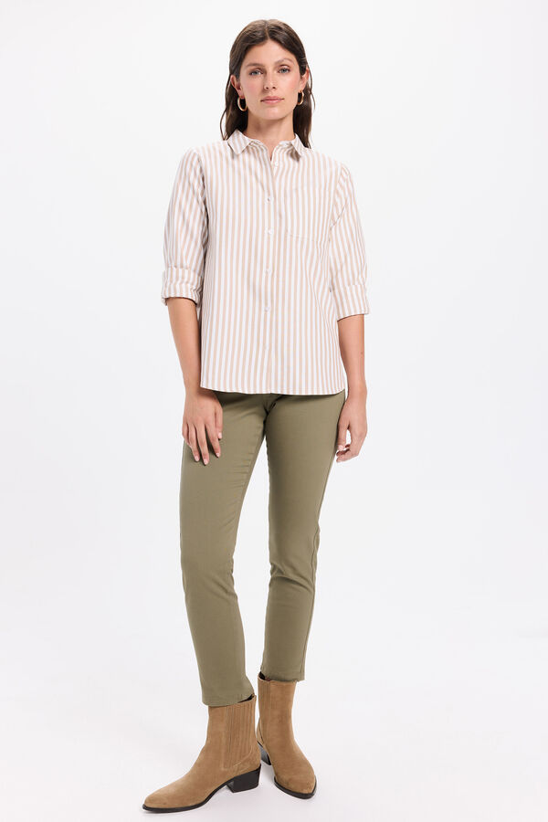 Milano Camisa Oxford Estampado bronzeada