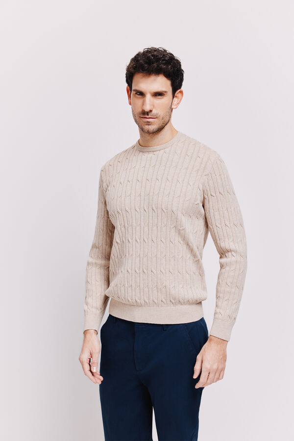 Milano Jersey cuello caja Beige