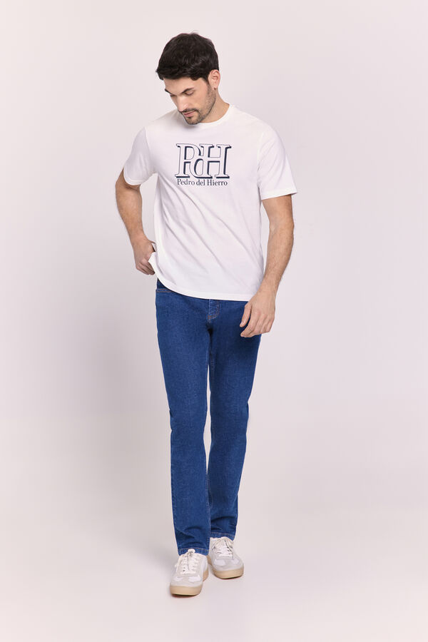 Pedro del Hierro Camiseta regular fit big logo Blanco