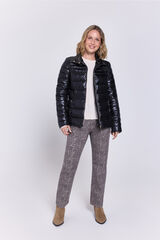 Milano Casaco curta acolchoada estilo casaco de penas Preto