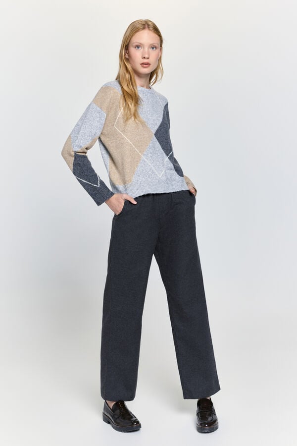 Milano Jersey punto con rombos Beige