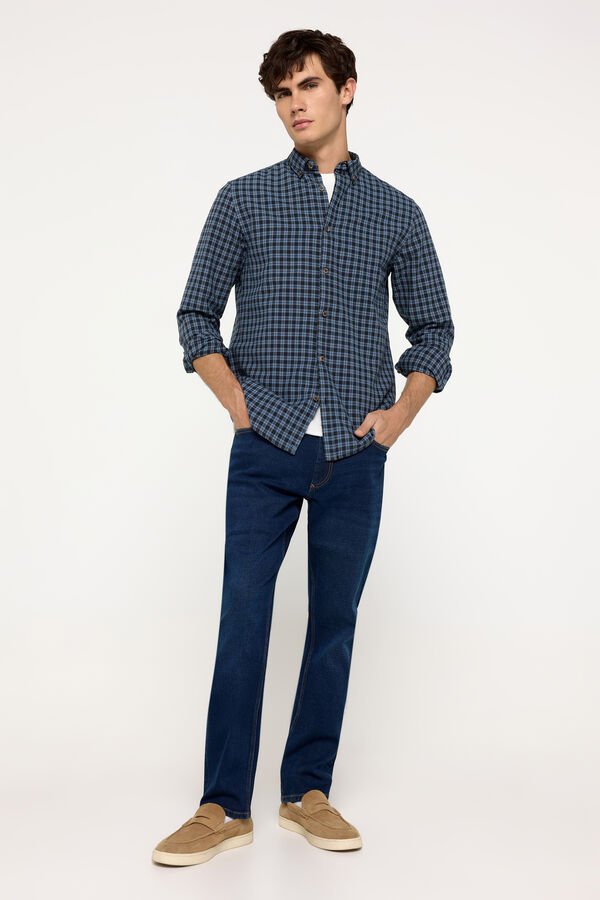 Milano Camisa Oxford Cuadros Azul