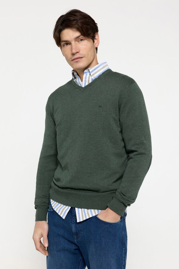 Milano Jersey Patch Cuello Pico Verde