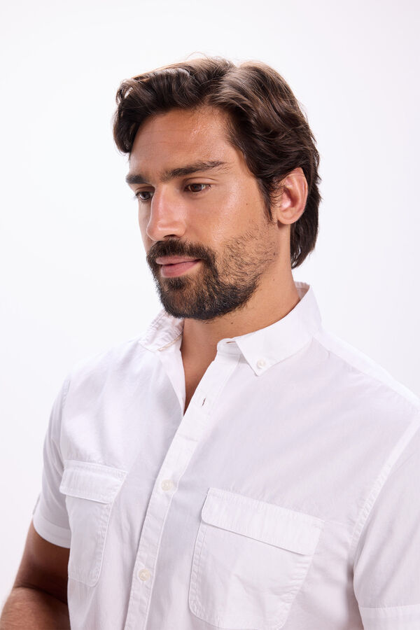 Milano Camisa popelina lisa Branco