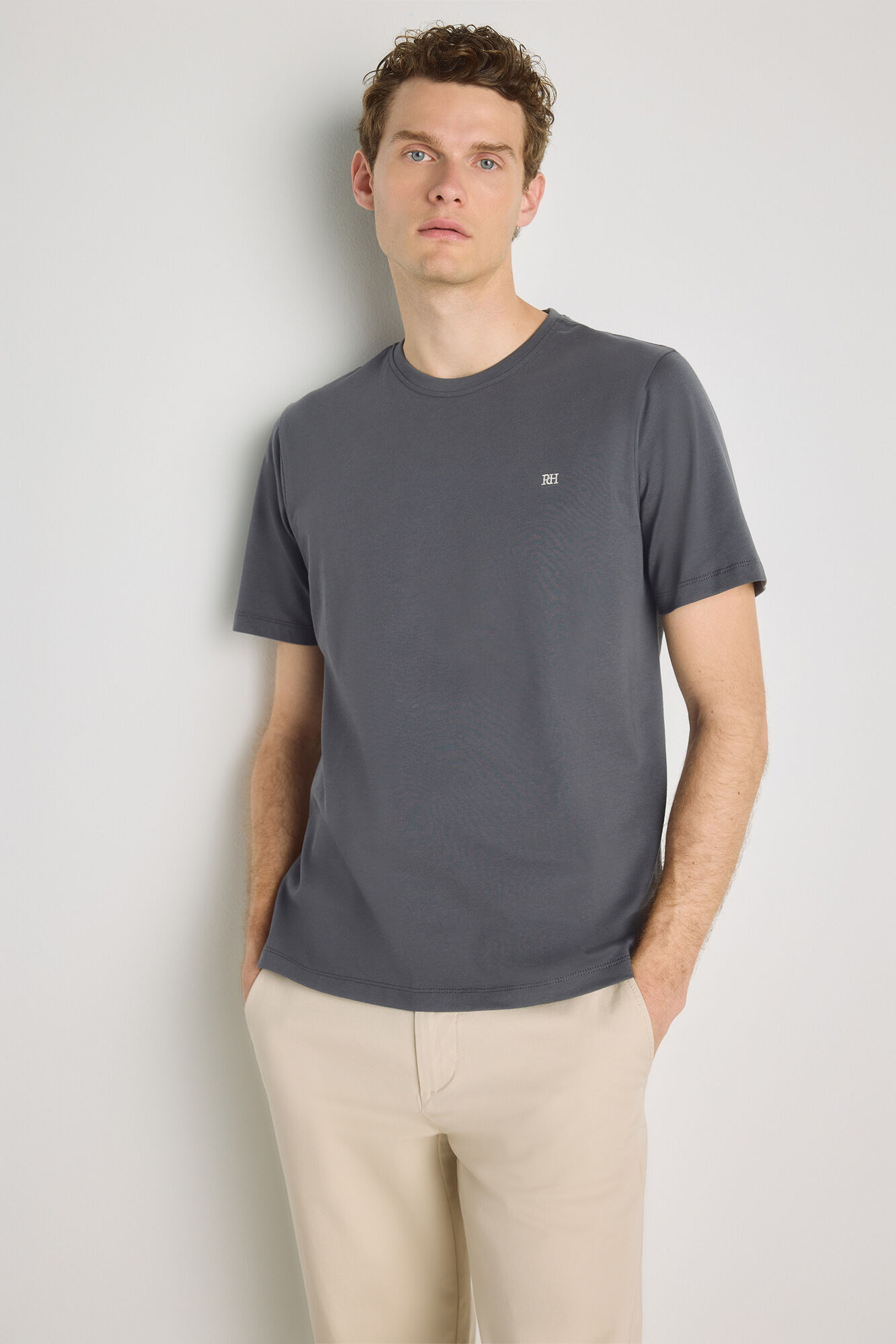 Pedro del Hierro Camiseta b&aacute;sica con logo bordado