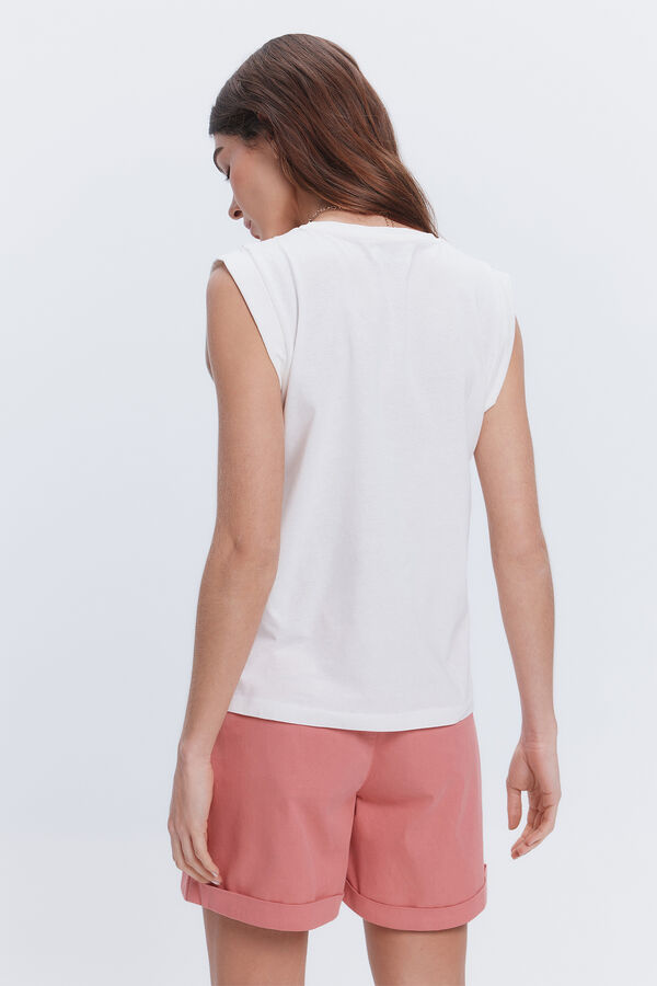 Milano gola bico com favo de mel nos ombros Marfim