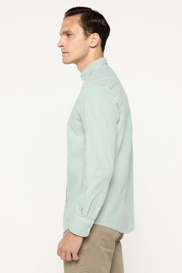 Fifty Outlet Camisa pinpoint riscas Estampado verde