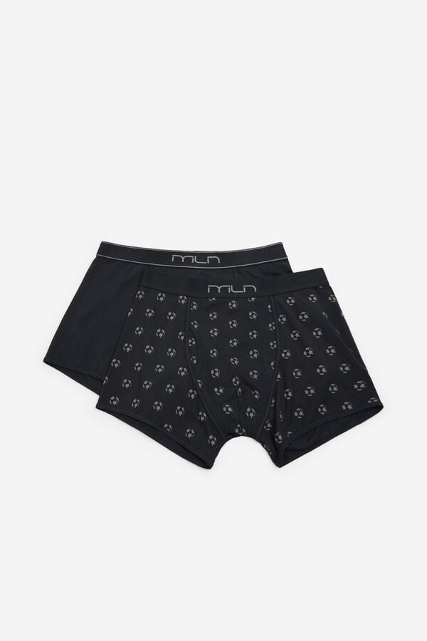 Milano Pack boxer liso y estampado Negro